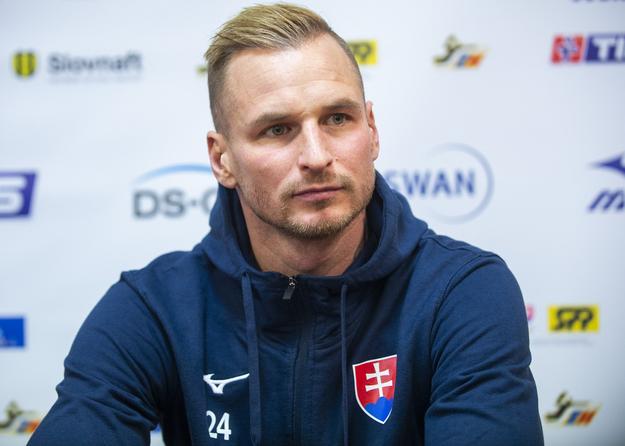 Martin Straňovský počas tlačovej konferencie pred 1. fázou kvalifikácie MS 2021 v hádzanej mužov v Bratislave, v januári 2019.