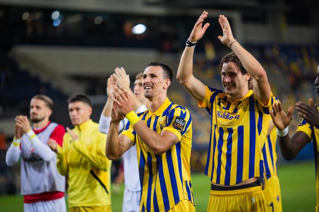 Radosť futbalistov DAC po výhre nad Podbrezovou.