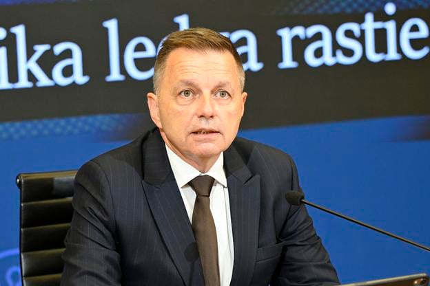 Central bank governor Peter Kažimír, pictured during a press conference in Bratislava on September 25, 2025.
