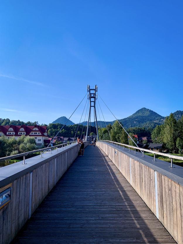 Červený Kláštor footbridge at the Dunajec River