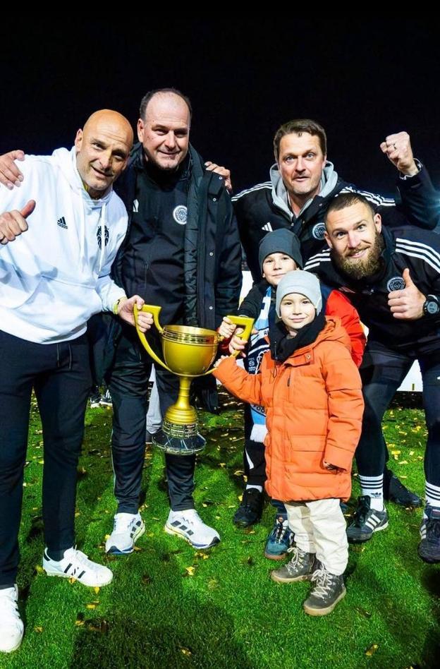 Slovenská enkláva v FC Riga – zľava Adrian Guľa, Norbert Guľa, Peter Argyusi a Martin Kojnok.