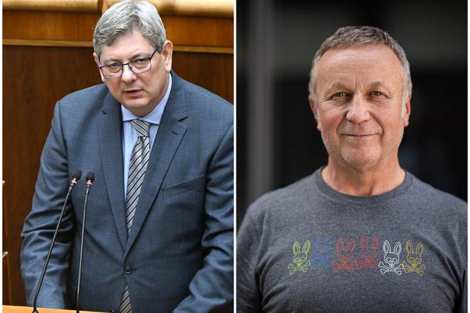 Justice Minister Boris Susko (L) and Judge Juraj Kliment (R).