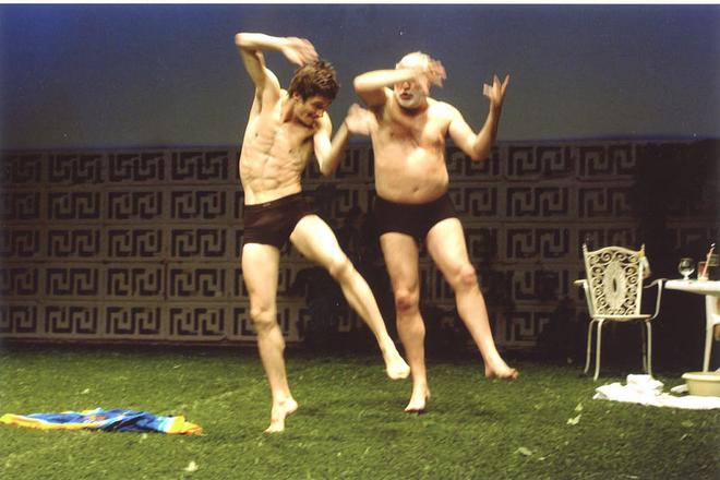 Simon  Versnel (right) dances alongside  Franck Chartier in a scene from Le Jardin (The Garden).
