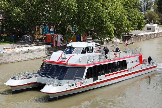 A Twin City Liner catamaran.