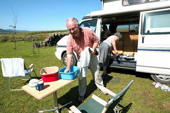 Most of the campers at the Sedliacky Dvor in Rohozná are foreigners.