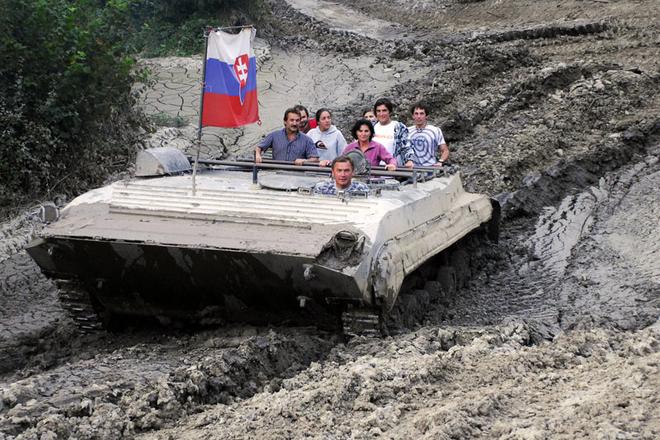 A ride on this decommissioned armoured vehicle offers a white-knuckle experience.