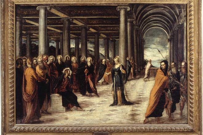 Christ and the Woman Taken in Adultery by Tintoretto.