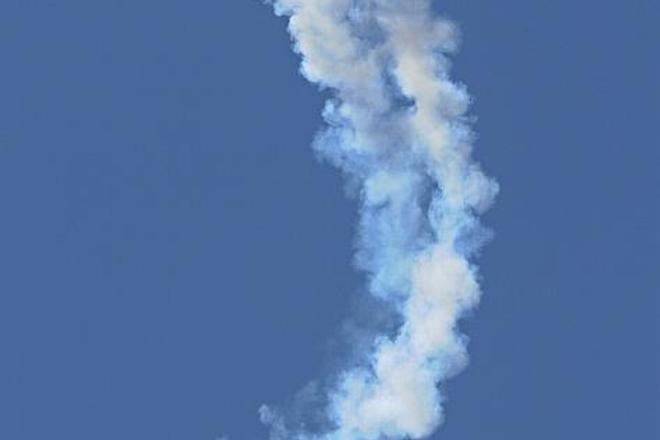 Zoltán Veres showing his aerobatic skills in Piešťany on June 13, at the National Aerial Days. 