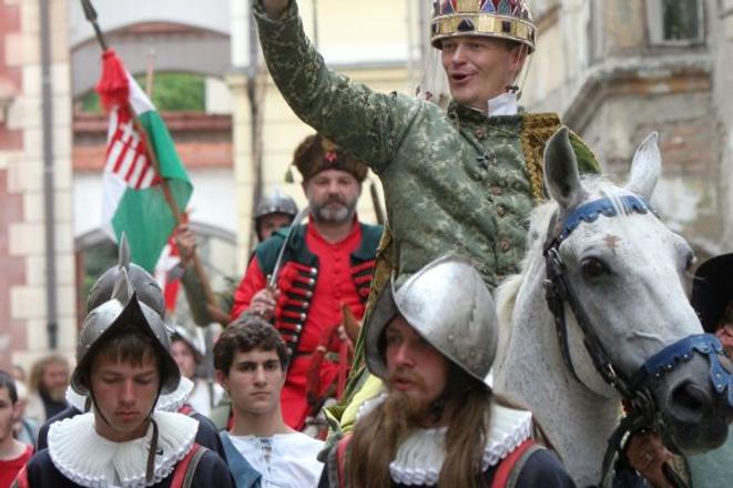 Re-enactment of a coronation.