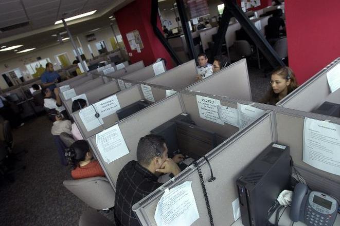 Cheaper than door-to-door sales: a call centre. 