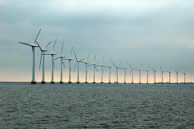 Offshore windfarm near Copenhagen. 