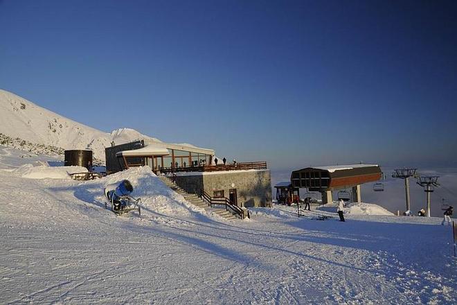 A ski lift terminal station.