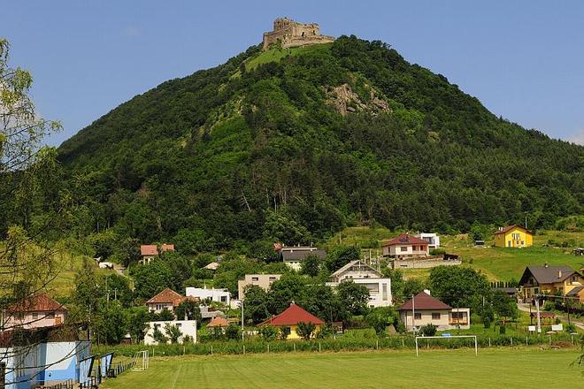 Kapušany Castle hill before the landslides.