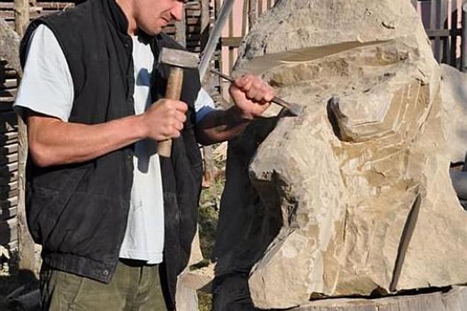 A stone mason needs skill and patience.