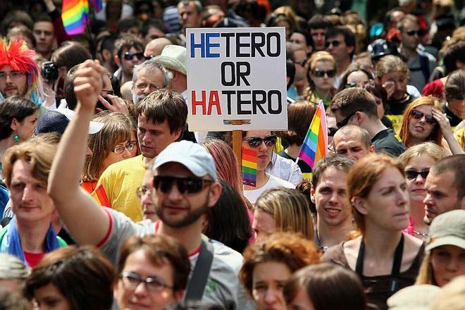 Last year's Pride march in Bratislava. 
