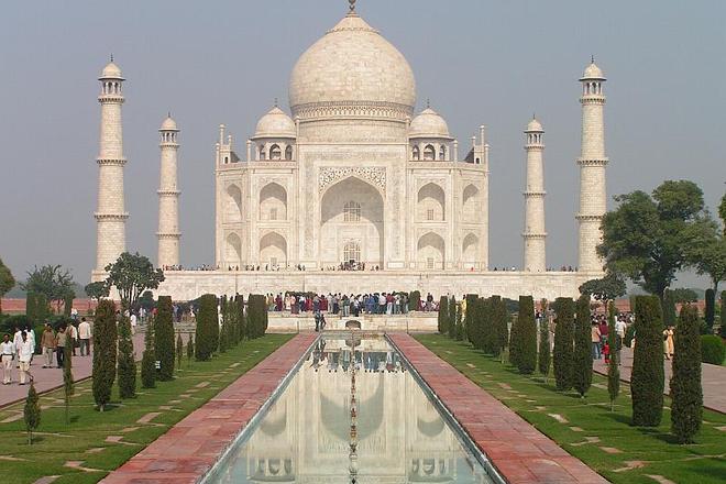 The Taj Mahal in Agra, India. 