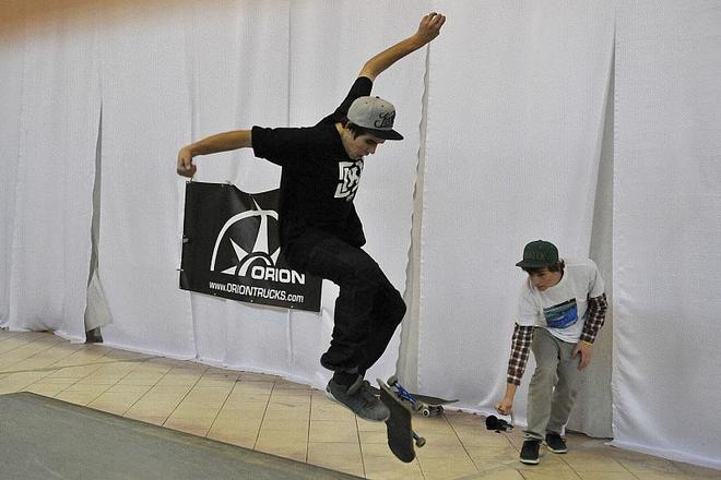 A boarders' trick in Bratislava.