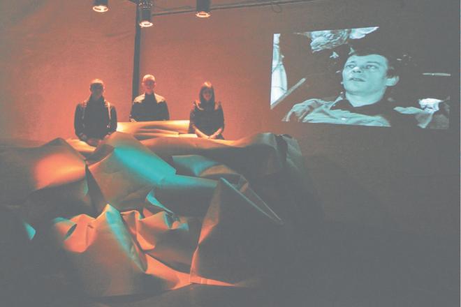 A scene from the winning play, Pokus.