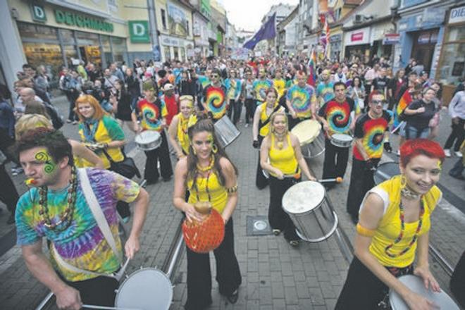 Rainbow Pride paraders filled Bratislava's streets.