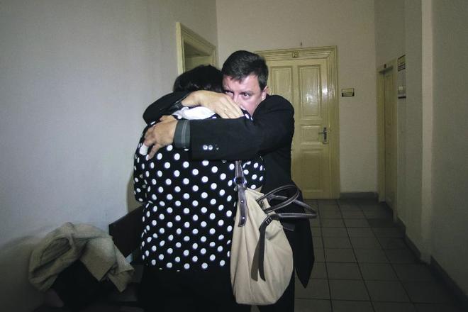 Šimon's parents at the trial.