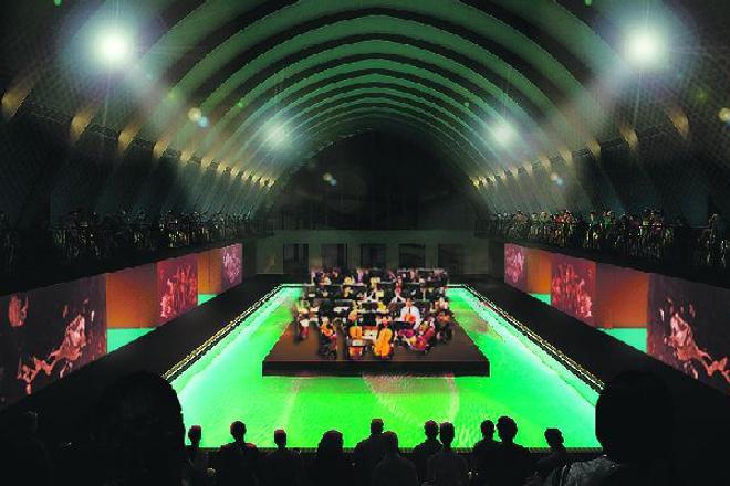 A former indoor swimming pool has been turned into the
Kunsthalle.