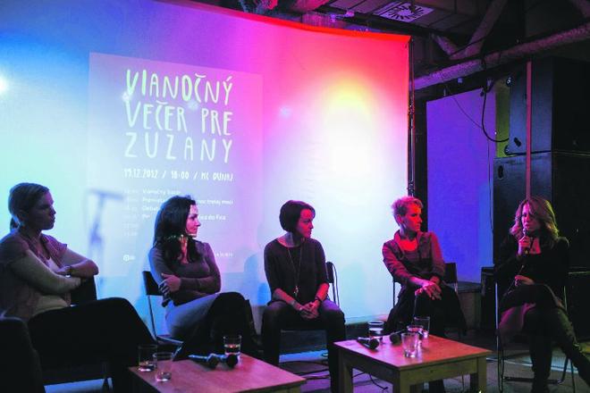 Zuzana Piussi (2nd r) and Zuzana Petková (3rd r) at an event last year.