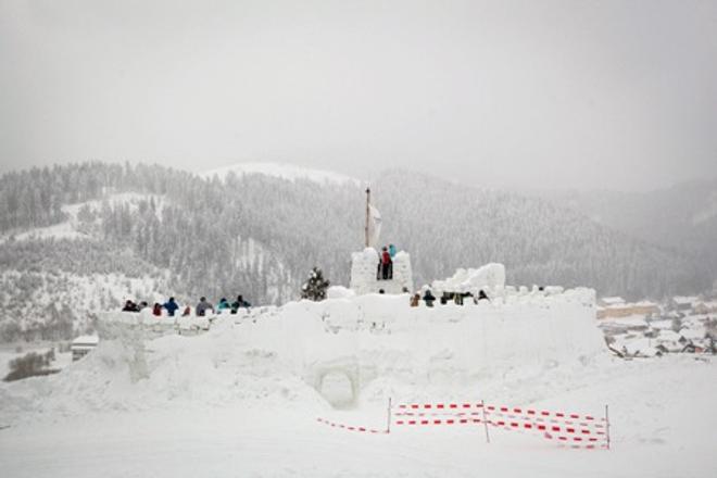 The ice castle Slovak Paradise in Mlynky.