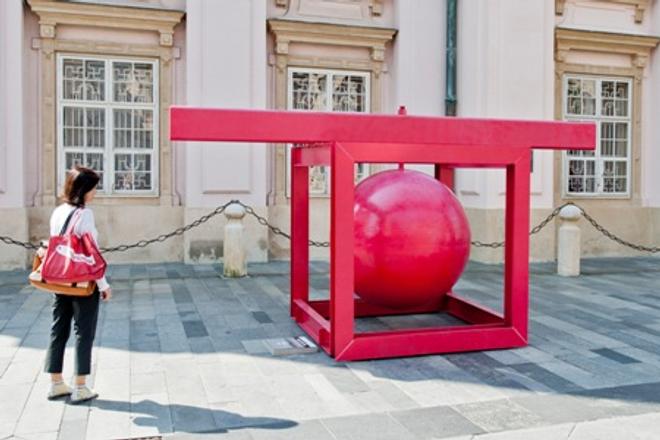Object by Czech Václav Fiala in front of the Primate's Palace in Bratislava. 