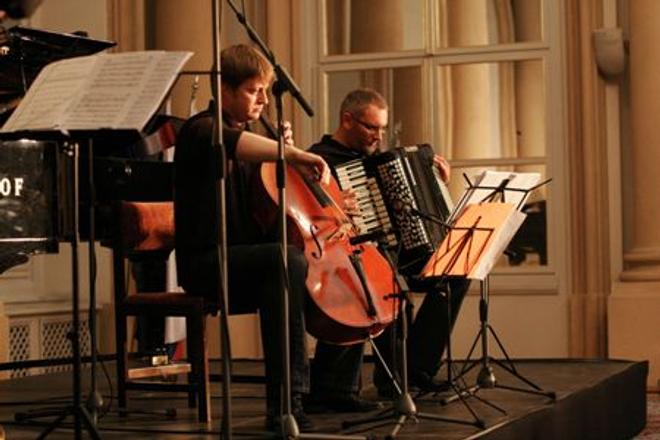 Jozef Lupták and Boris Lenko playing at Convergences. 