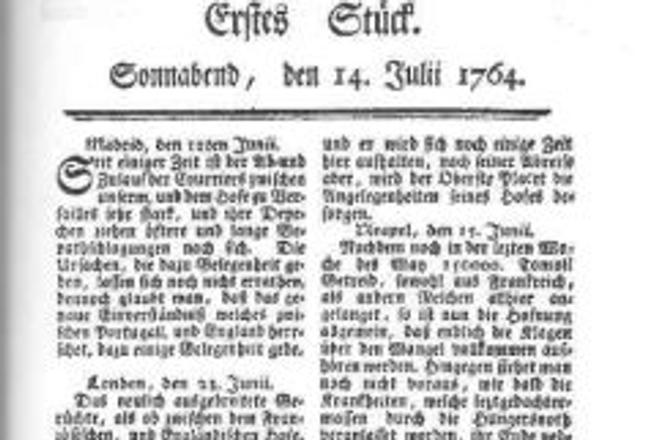 The first issue of Pressburger Zeitung