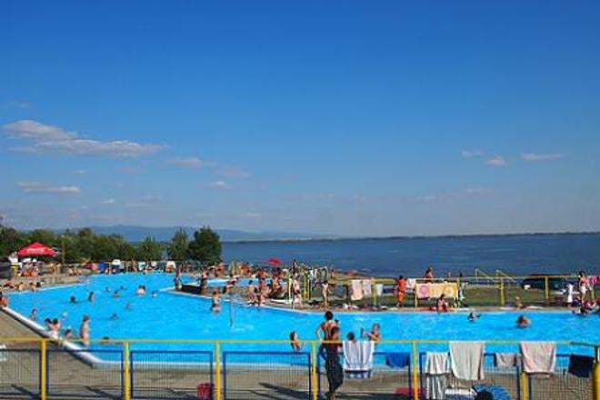 Swimming pool on the shore of Zemplínska šírava (dam)