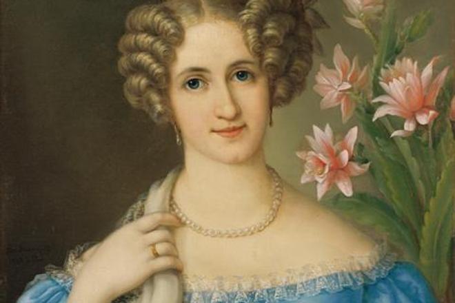 Jozef Gínovský: Portrait of a Young Lady in Blue Dress, 1826. SNG Bratislava 