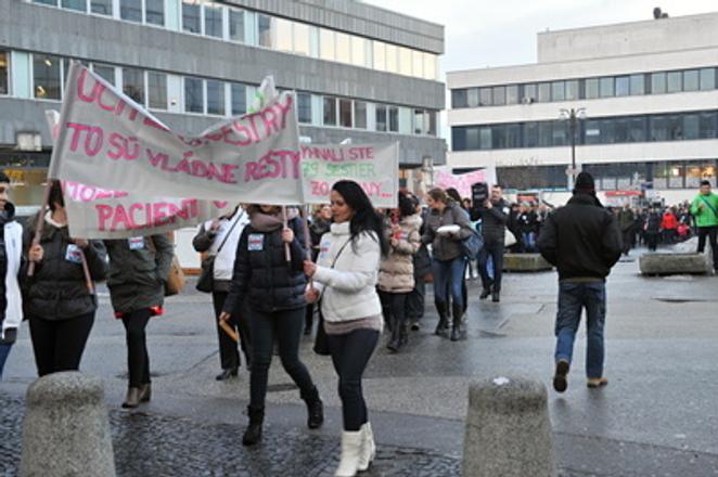 Nurses protest in Žilina 