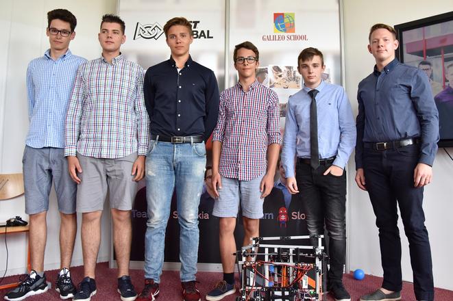 The Slovak team with their robot.