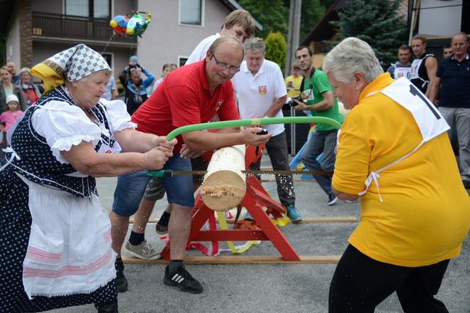 Seventeen pairs overall competed in sawing wood