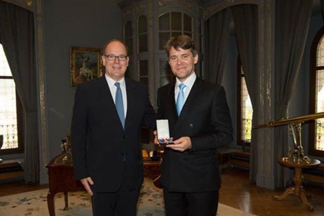 Prince Albert II of Monaco (l) and Marek Eštok (r)