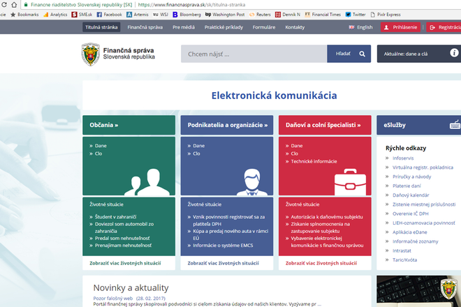 The official website of the Financial Administration. 