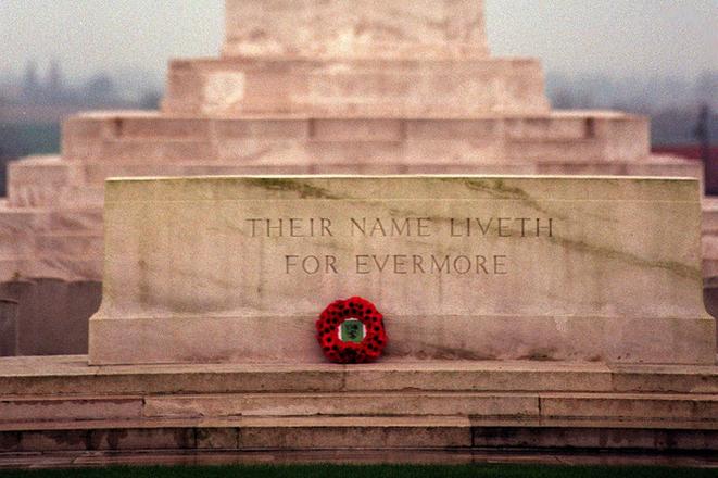 A monument at "Tyne Cot cemetery" in Passendale, Belgium.