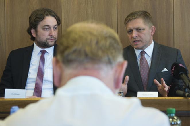 Ľuboš Blaha with Robert Fico.