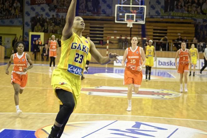 Darxia Zenobia Morris of Good Angels Košice during a match against Ružomberok.