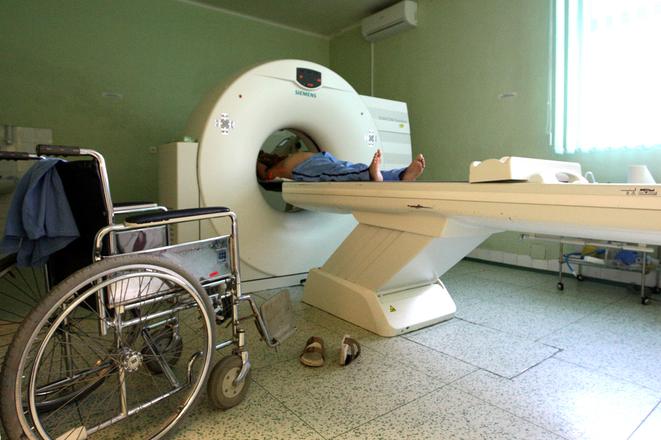 Computer tomography scanner. Illustrative stock photo