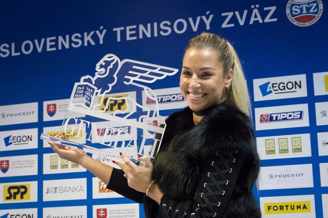 Slovak tennis player Dominika Cibulková after her triumph at the tournament in Linz on Sunday, October 16.