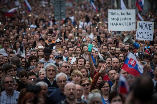The April 15, 2018 protest For Decent Slovakia in Bratislava.