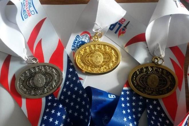 Medals from the World Police and Fire Games 2017.