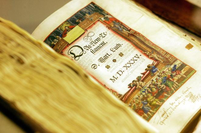 A New Testament by Martin Luther on display at the German Historical Museum in Berlin.