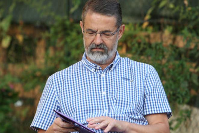Candidate for Banská Bystrica governor Ivan Saktor, in an earlier election debate. 