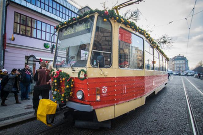 Christmas tram in Bratislava