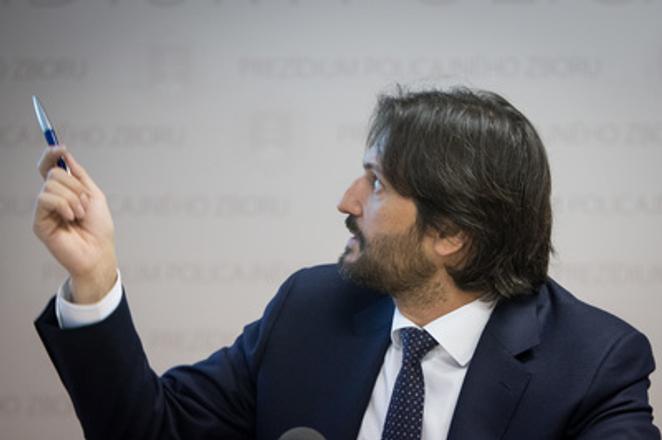 Interior Minister Robert Kaliňák at the press conference on January 4, 2017.
