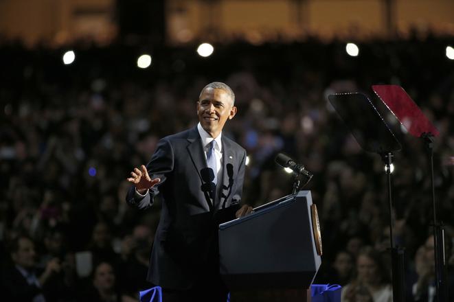 Leaving US President Barack Obama