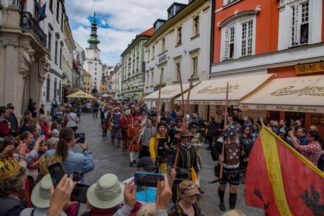 The re-enactment of the coronation procession of Maximilian II, June 24, 2018, Bratislava